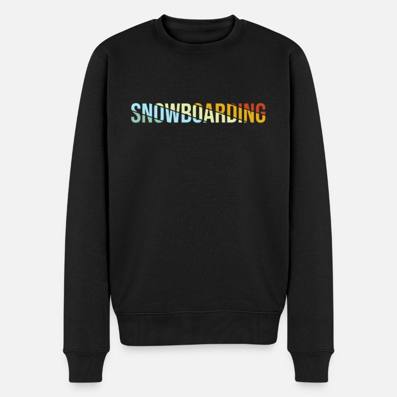 Snowboarding Retro - Männer Premium Bio Pullover - Schwarz