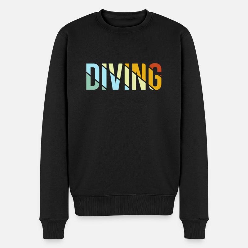 Plongée Rétro - Pull Premium bio Homme - noir