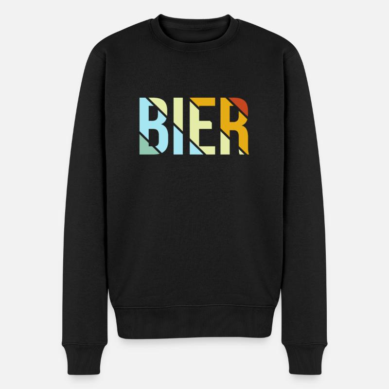 Bier Retro - Männer Premium Bio Pullover - Schwarz