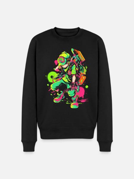 Legendärer Waldjunge: Cooles Splashy Gaming-Design - Männer Premium Bio Pullover - Schwarz