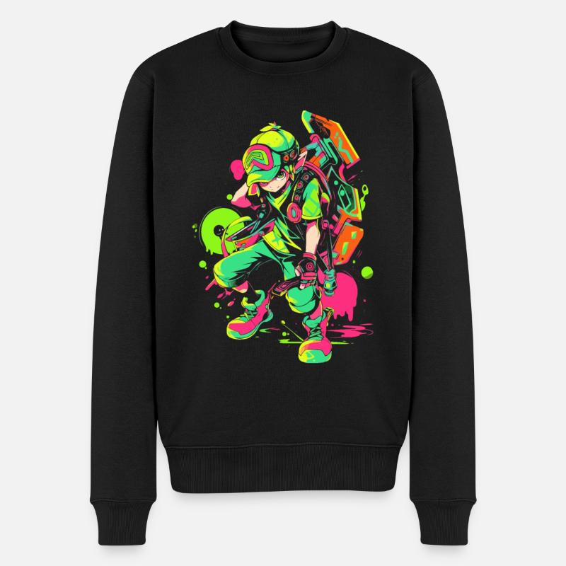 Legendärer Waldjunge: Cooles Splashy Gaming-Design - Männer Premium Bio Pullover - Schwarz
