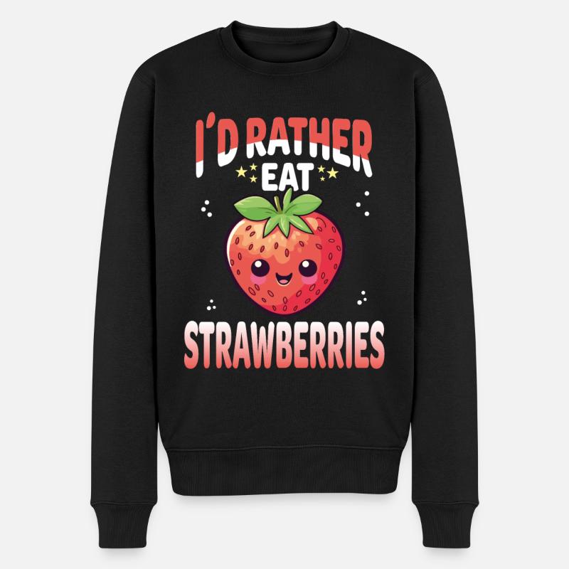 Fraises Kawaii - Pull Premium bio Homme - noir
