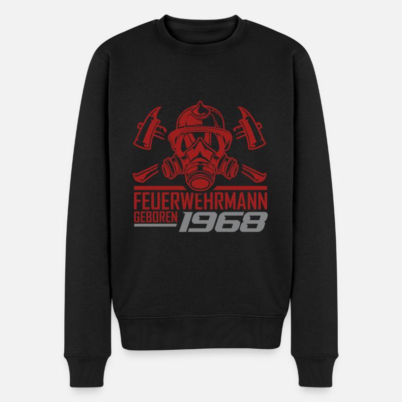 Feuerwehr Feuerwehrmann 1968 Geboren Geburtstag - Männer Premium Bio Pullover - Schwarz