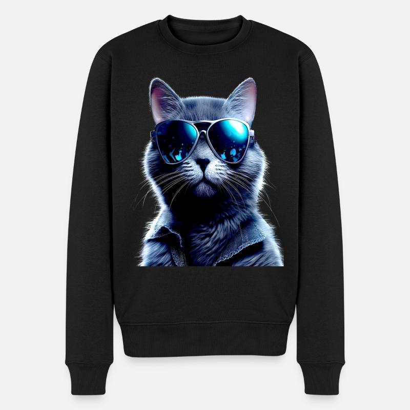 Cat Mom Katzen Mama Kater Mutter Muttertag Katze - Männer Premium Bio Pullover - Schwarz