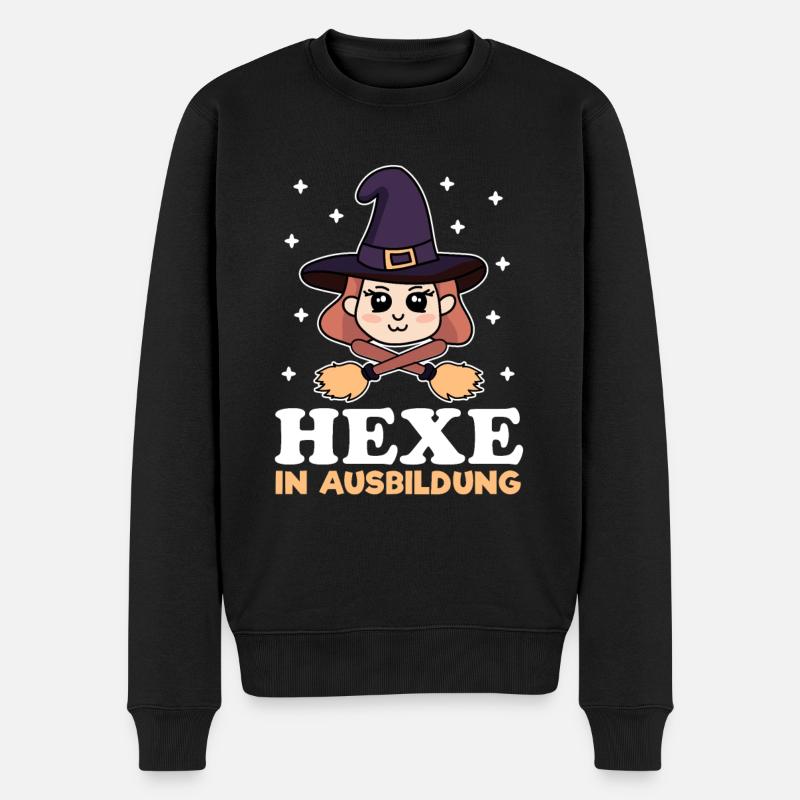 Hexe In Ausbildung - Männer Premium Bio Pullover - Schwarz