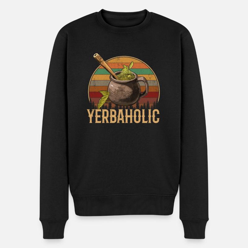 Yerba Mate argentina - Männer Premium Bio Pullover - Schwarz