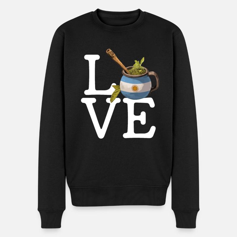 Yerba Mate argentina - Männer Premium Bio Pullover - Schwarz