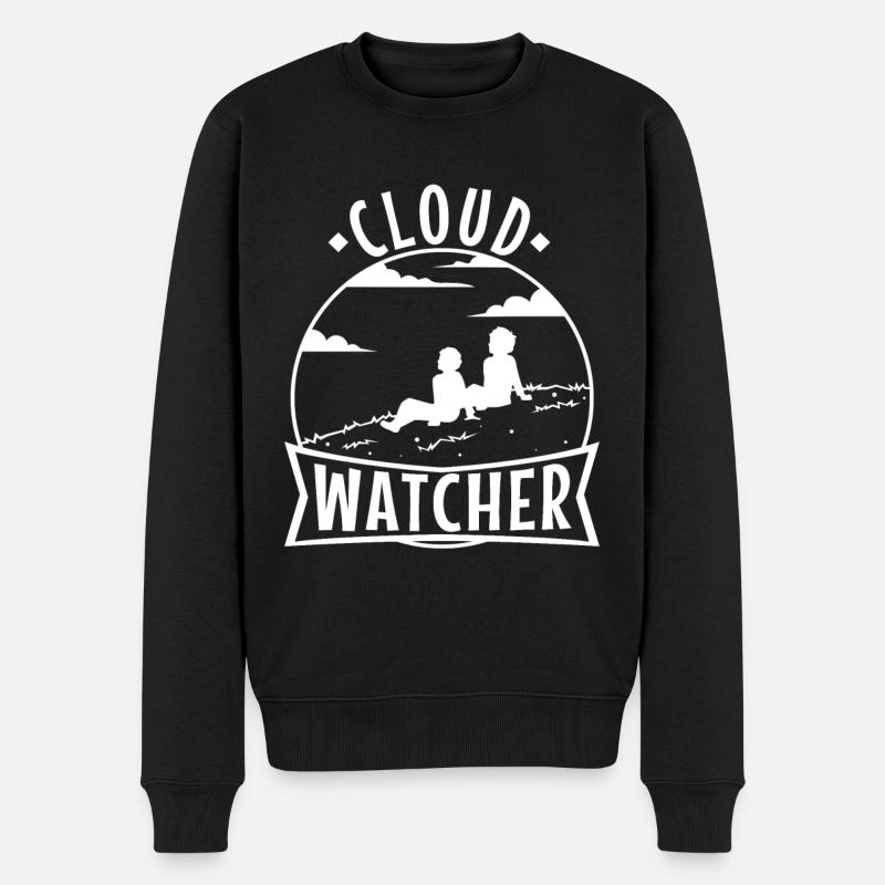 Cloud Watcher - Männer Premium Bio Pullover - Schwarz