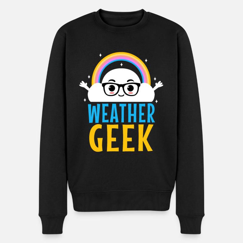 Weather Geek - Männer Premium Bio Pullover - Schwarz