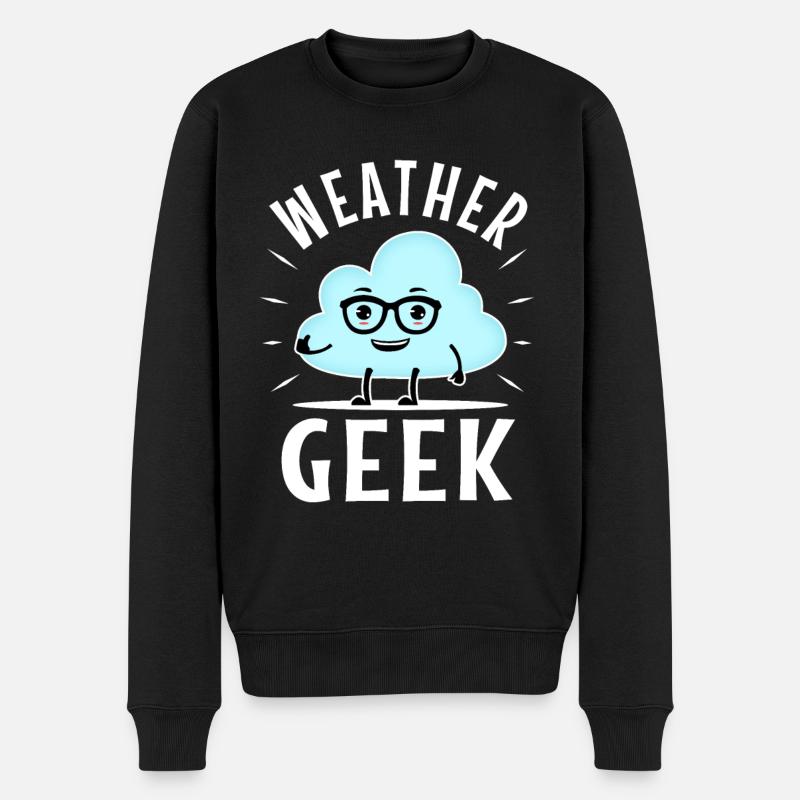 Weather Geek - Männer Premium Bio Pullover - Schwarz