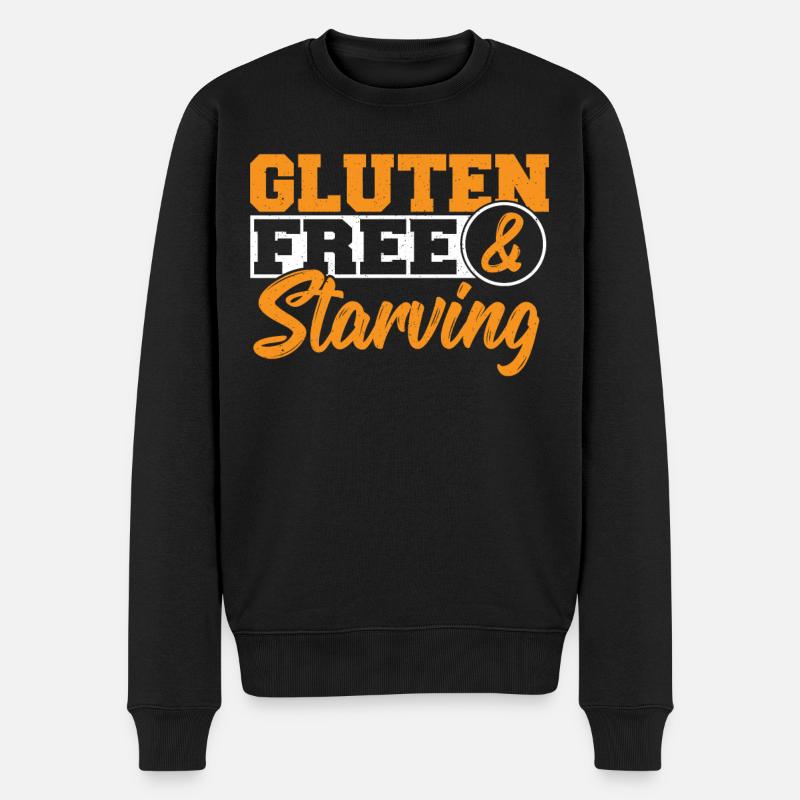 Glutenfrei und hungrig. Glutenfrei - Männer Premium Bio Pullover - Schwarz