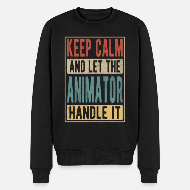 Animator Retro Geschenk - Männer Premium Bio Pullover - Schwarz