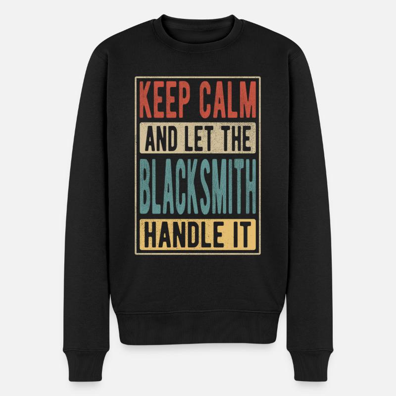 Cadeau Rétro Forgeron - Pull Premium bio Homme - noir