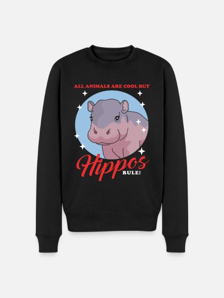 Hippo Baby Hippo Hippos Gift - Men's Premium Organic Jumper - black