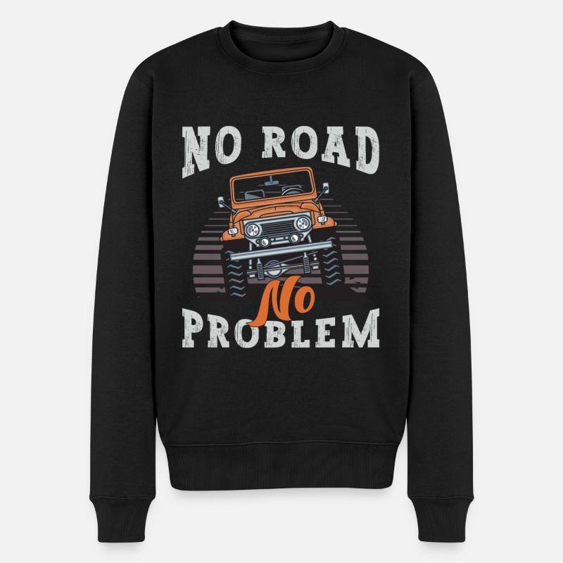 Off-Road Racing No Road No Problem Off Road Race - Männer Premium Bio Pullover - Schwarz