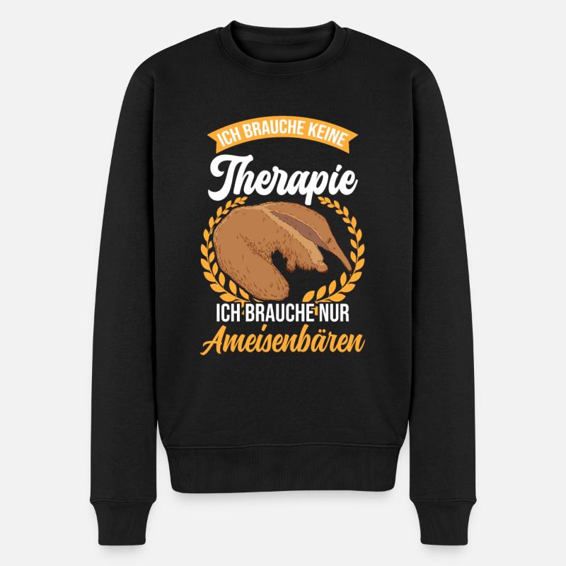 Brauche nur Ameisenbär Ameisenfresser - Männer Premium Bio Pullover - Schwarz