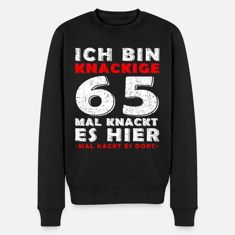 65 Jahre Geburtstagsgeschenk 65 Jahre - Männer Premium Bio Pullover - Schwarz