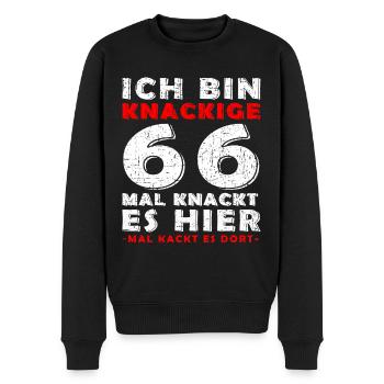 66 Geburtstag 66 Jahre Geburtstag Geschenk-Idee - Männer Premium Bio Pullover - Schwarz - Vorne - Nico (187cm)