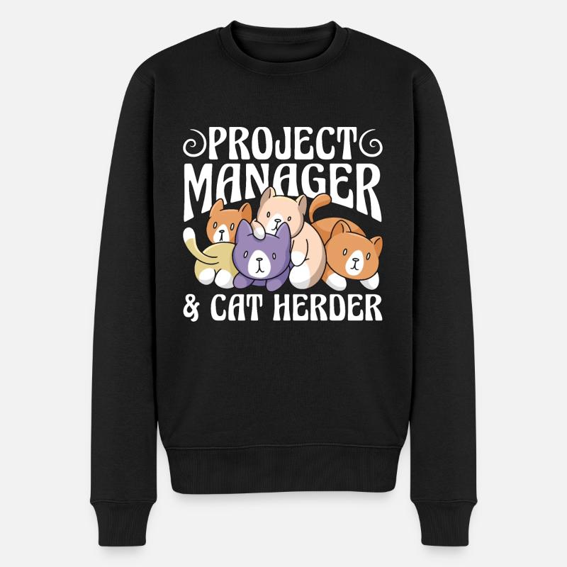 Project Manager & Cat Herder Management Project - Männer Premium Bio Pullover - Schwarz