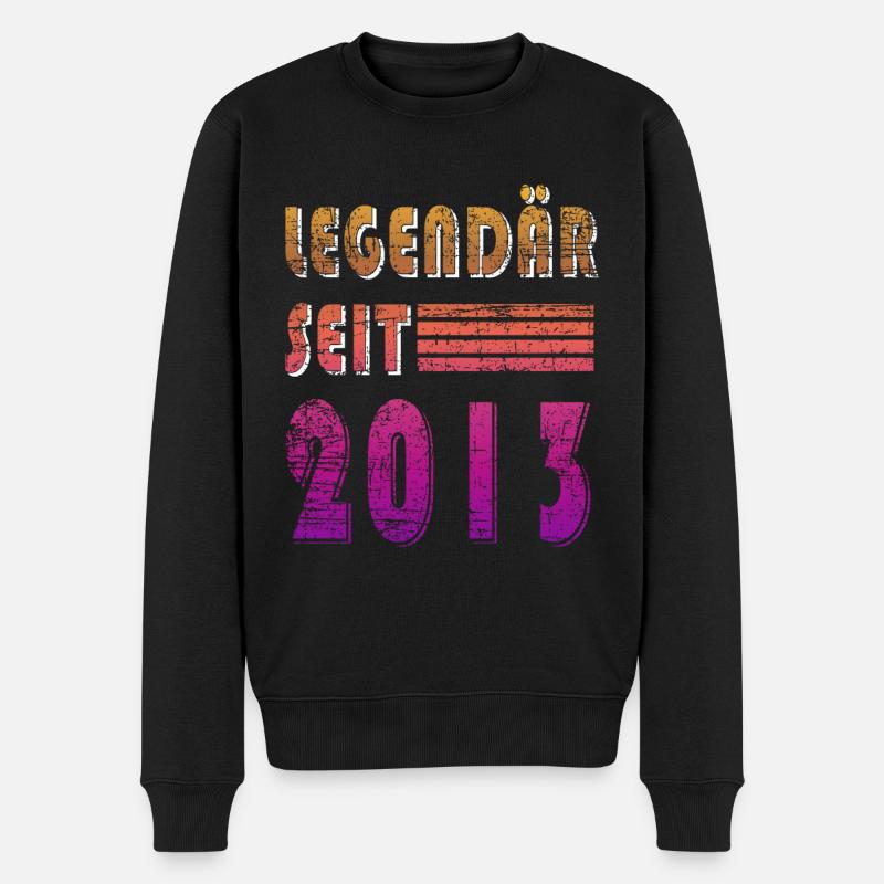 Level 10 Jahre Geburtstagsshirt Gamer 2013 - Männer Premium Bio Pullover - Schwarz