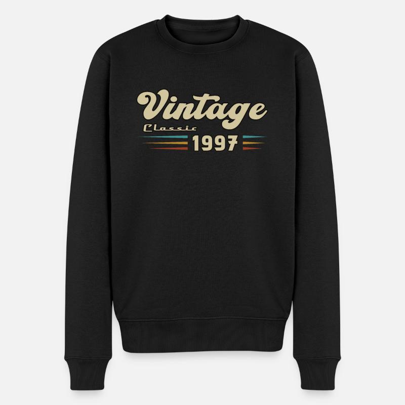 1997 Geburtstag Vintage Classic - Männer Premium Bio Pullover - Schwarz
