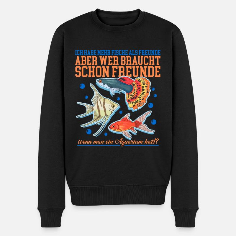 Aquarium Aquarianer Aquaristik Zierfisch Geschenk - Männer Premium Bio Pullover - Schwarz