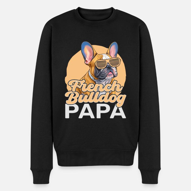 Papa bouledogue français - Pull Premium bio Homme - noir