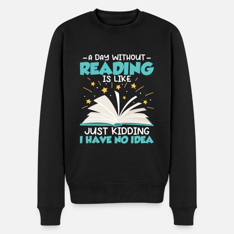 Coole Bücher Lesebuchliebhaber Alphabetisierung Bibliothekar - Männer Premium Bio Pullover - Schwarz
