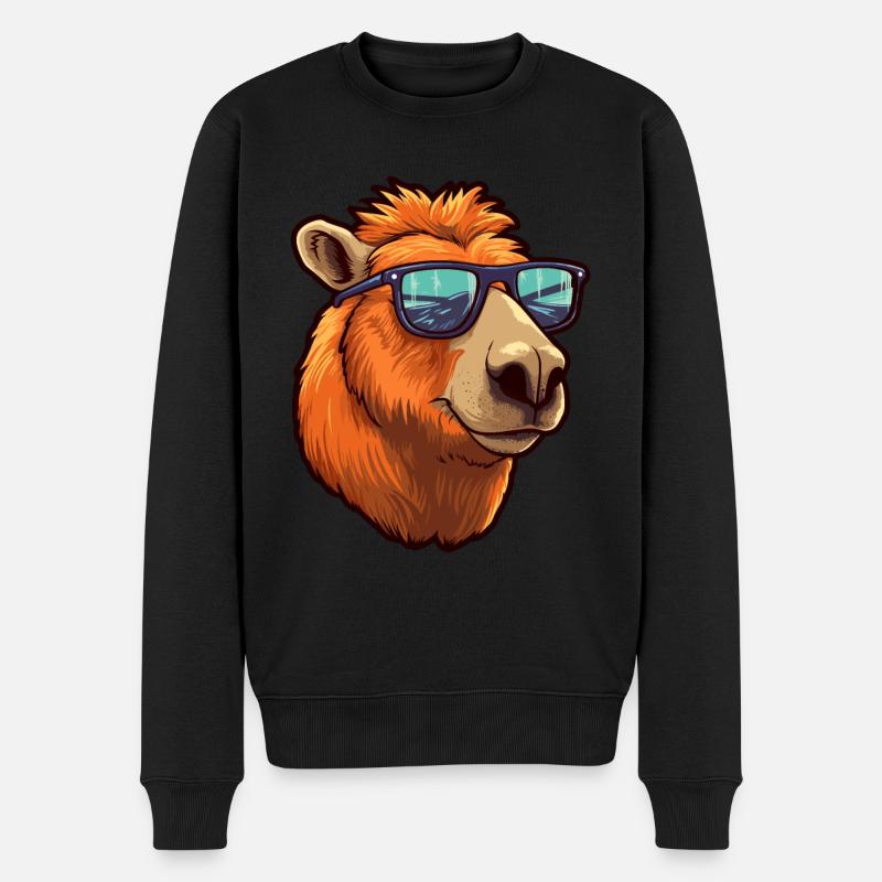 Capybara Sonnenbrille Cooles Capybara - Männer Premium Bio Pullover - Schwarz