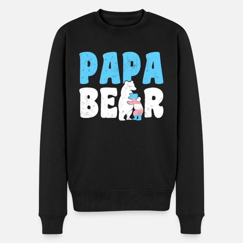 Papa Bear - Männer Premium Bio Pullover - Schwarz