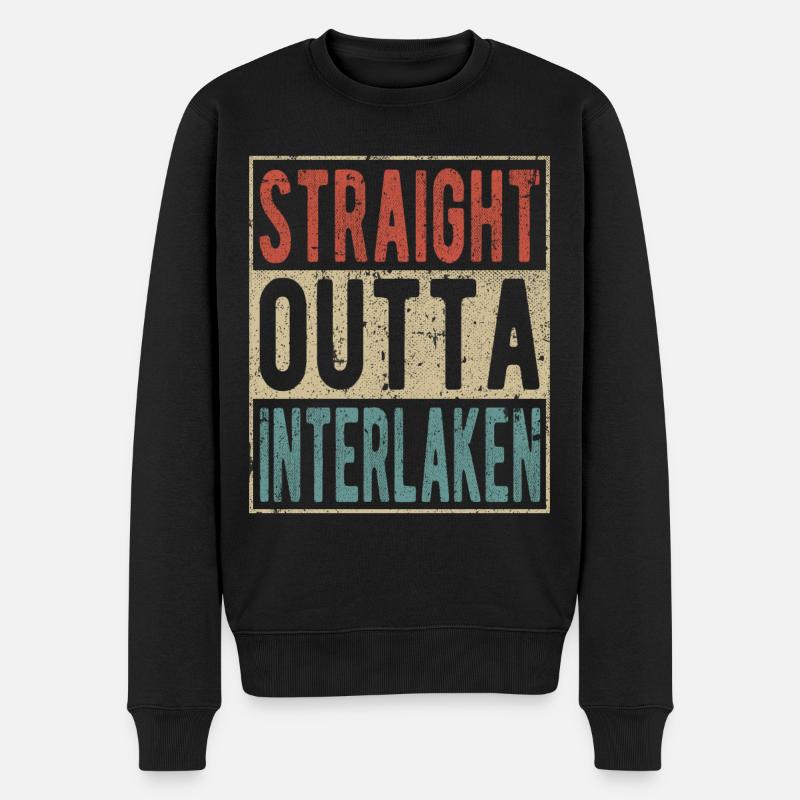 Tout droit Outta Interlaken - Pull Premium bio Homme - noir