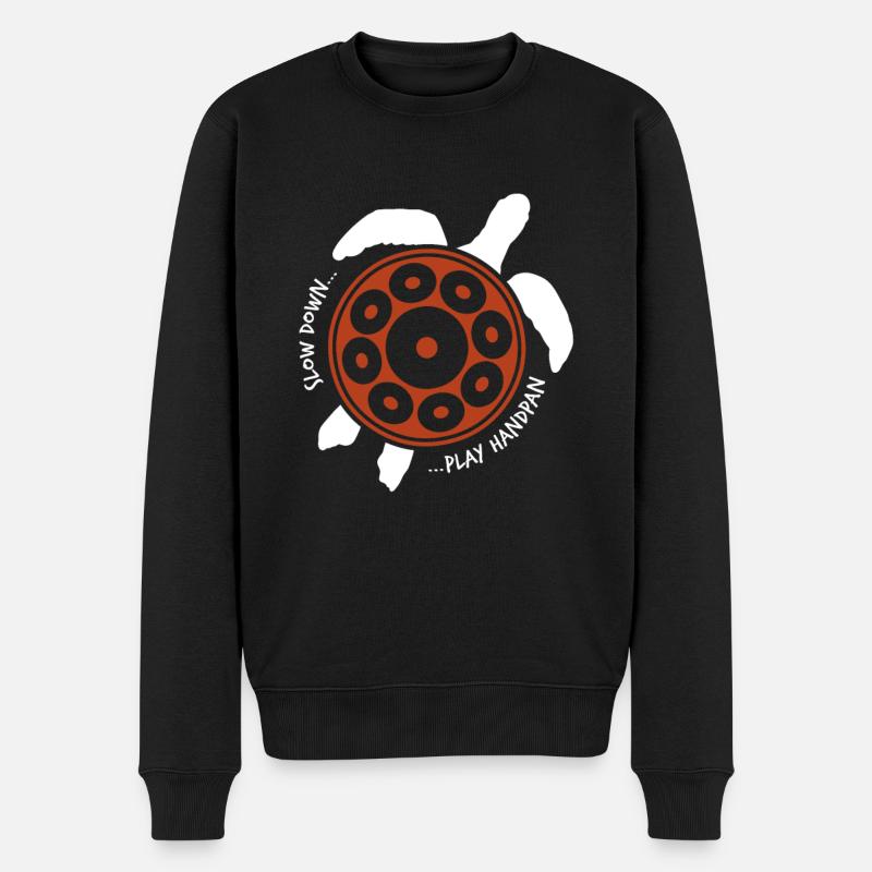 Handpan Turtle Handpan spielen - Männer Premium Bio Pullover - Schwarz