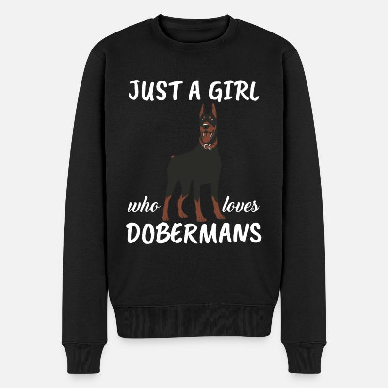 Nur ein Mädchen, das Dobermänner liebt - Hundegeschenk Doberma - Männer Premium Bio Pullover - Schwarz