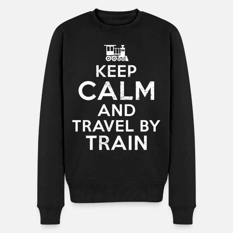 Voyage en train - Pull Premium bio Homme - noir