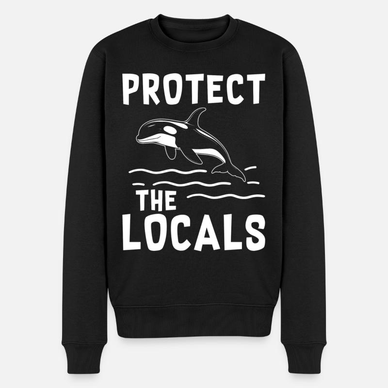 Orca Killer Wal Schutz Meereschützer - Männer Premium Bio Pullover - Schwarz