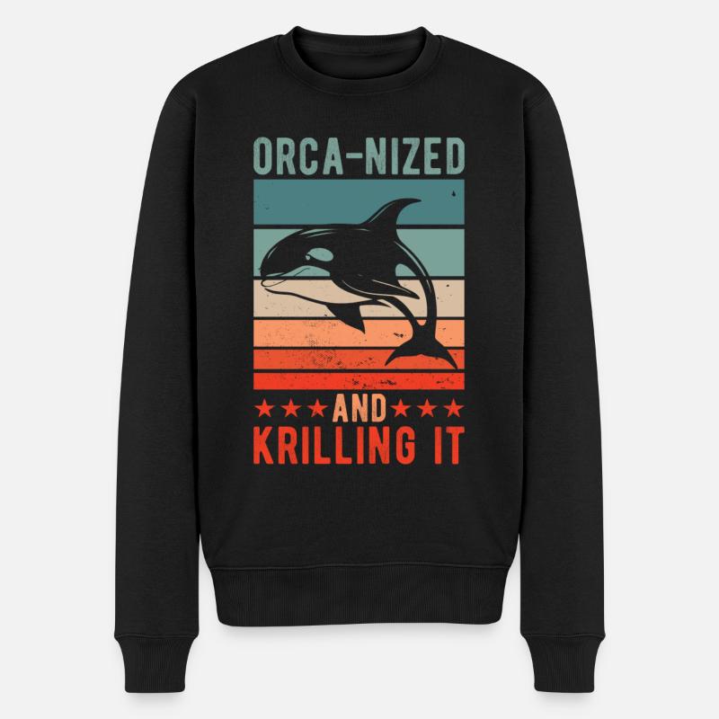 Orca-nisé et krilling - Pull Premium bio Homme - noir