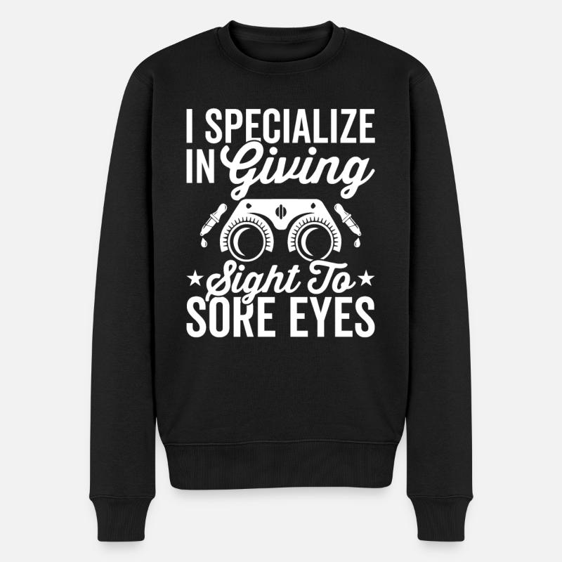 Augenarzt Sehkraft Zu Wunden Augen Augenoptiker - Männer Premium Bio Pullover - Schwarz