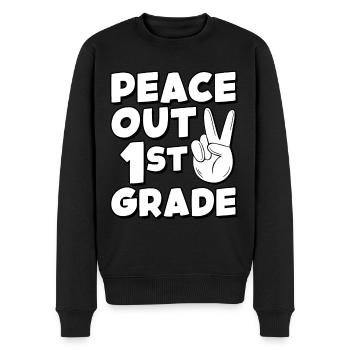 Peace Out 1. Klasse Letzter Schultag - Männer Premium Bio Pullover - Schwarz - Vorne - Nico (187cm)
