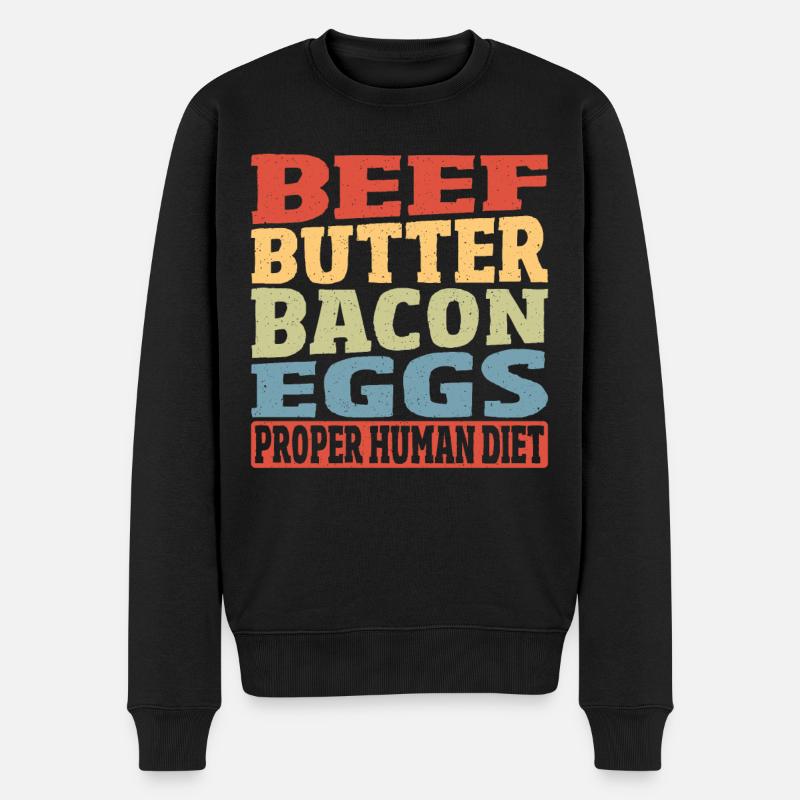 Rindfleisch Butter Speck Eier Richtige - Männer Premium Bio Pullover - Schwarz