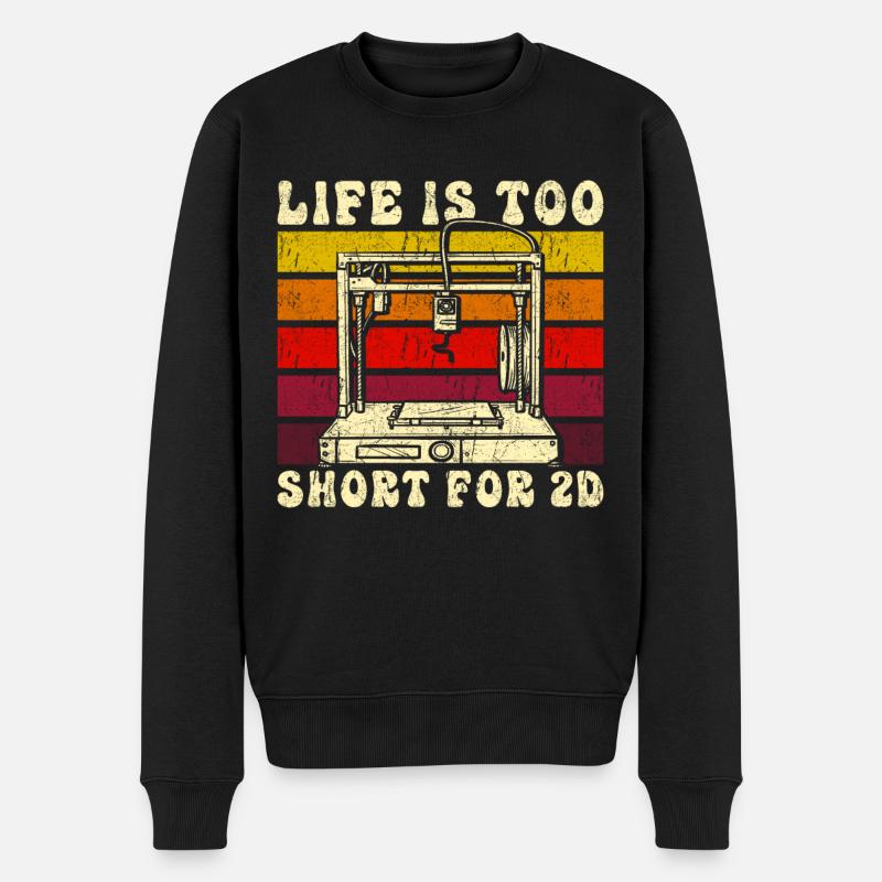 3D Drucker Spruch Lustig Geschenk 3D Druck - Männer Premium Bio Pullover - Schwarz