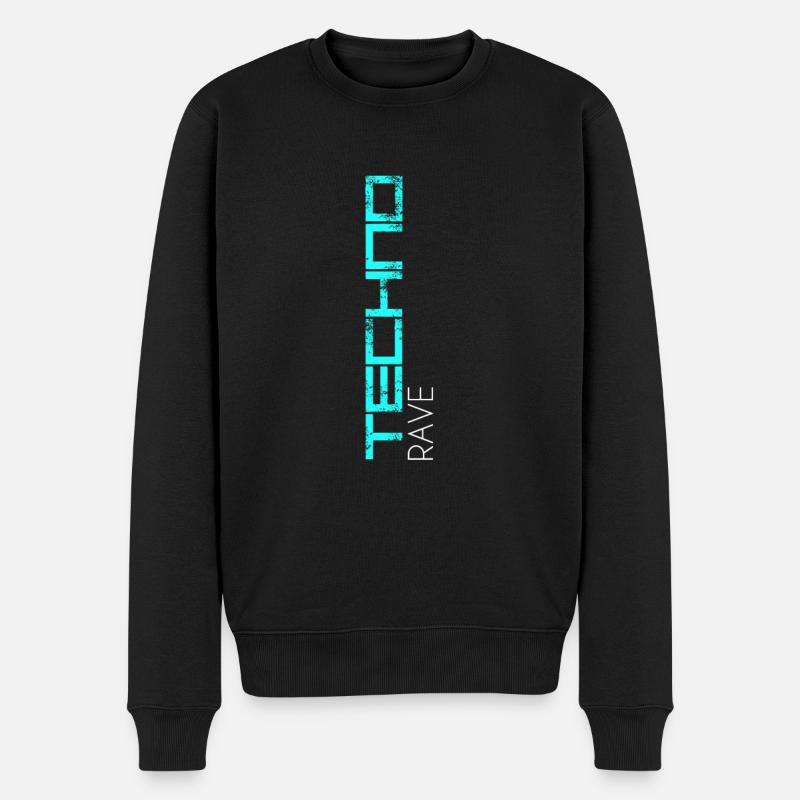 Techno Rave - Pull Premium bio Homme - noir