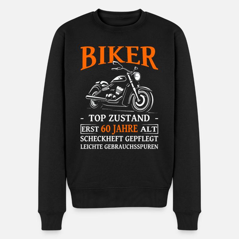 Motorradfahrer & Biker 60. Geburtstag - Männer Premium Bio Pullover - Schwarz