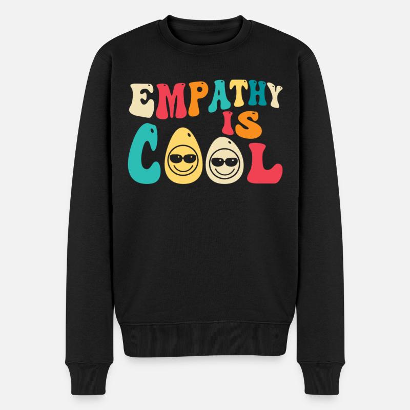 Empathie Ist Cool - Männer Premium Bio Pullover - Schwarz