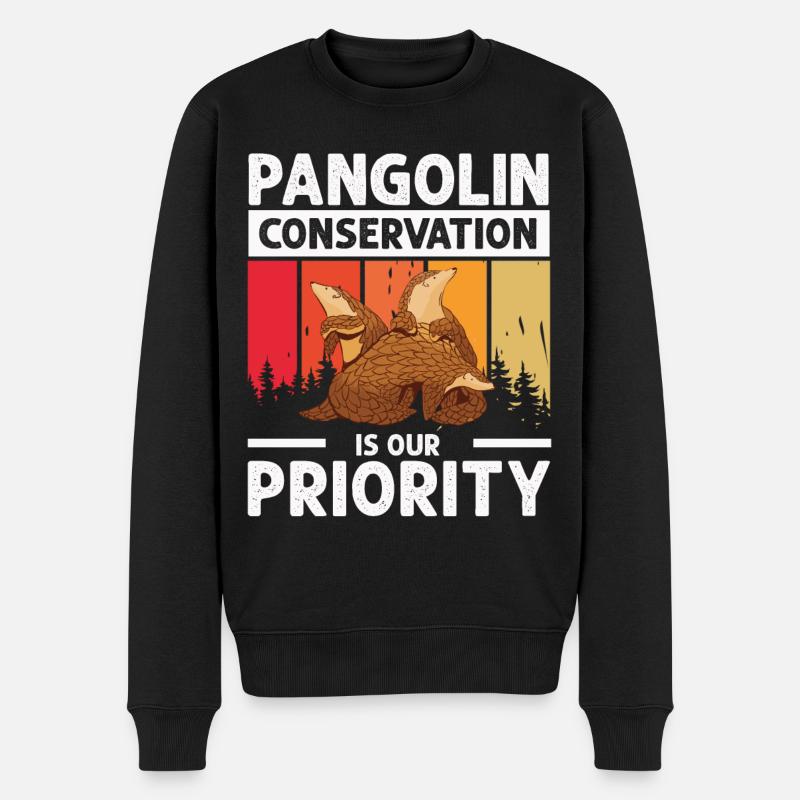 Pangolin-erhaltung, Pangolin-liebhaber, - Männer Premium Bio Pullover - Schwarz