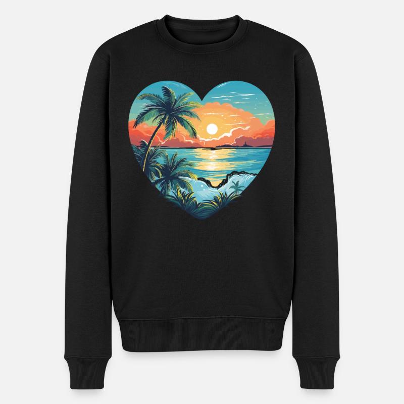 Strand Liebe - Männer Premium Bio Pullover - Schwarz