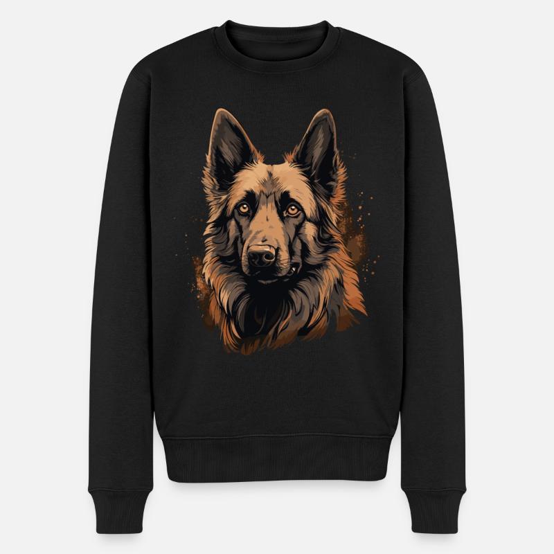 Belgischer Schäferhund Hunderasse Gesicht - Männer Premium Bio Pullover - Schwarz