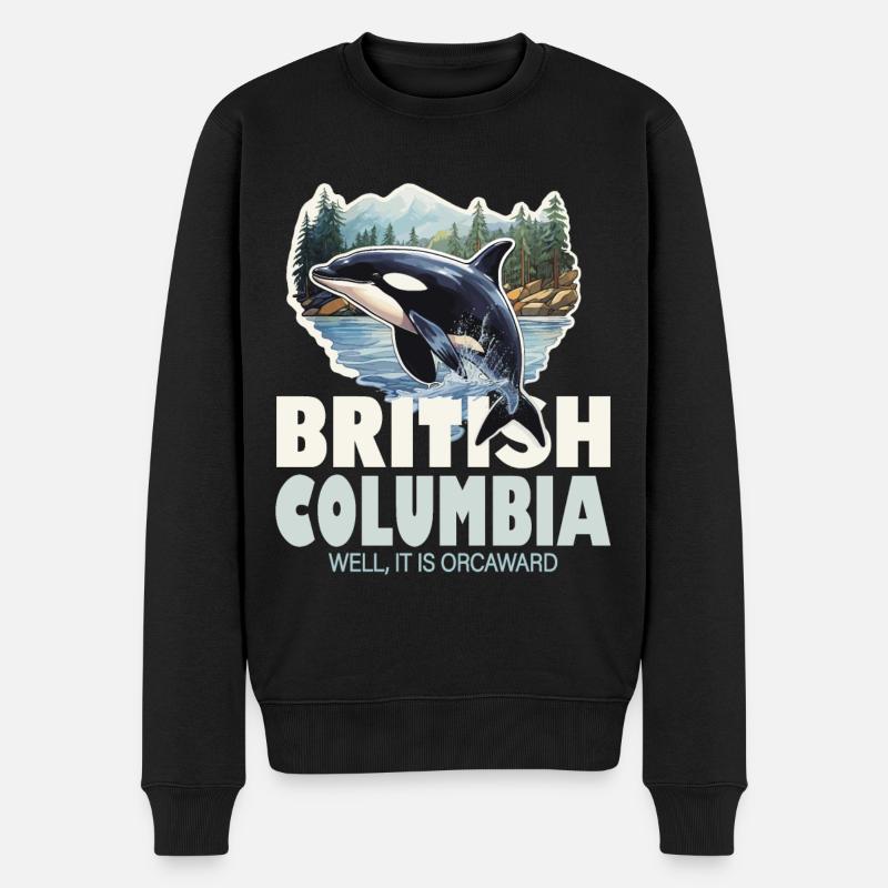 British Columbia Souvenir Orca - Männer Premium Bio Pullover - Schwarz