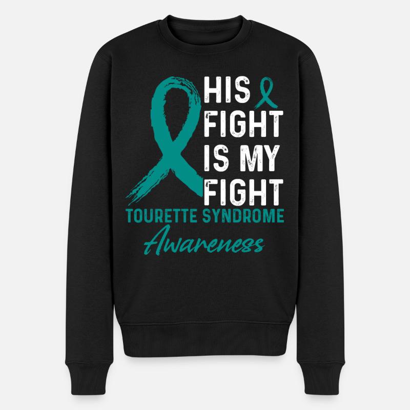 Son combat contre la conscience du syndrome de Gilles de la Tourette - Pull Premium bio Homme - noir