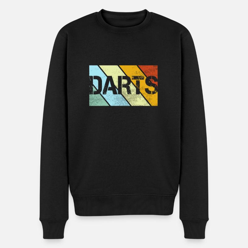 Darts Retro - Männer Premium Bio Pullover - Schwarz