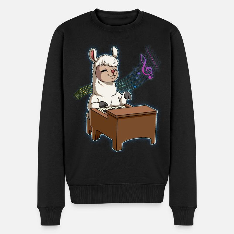 Lama Pianiste - Pull Premium bio Homme - noir